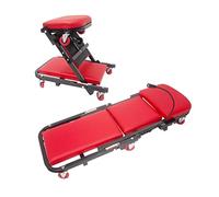 Chaise pliante d'atelier de garage sur roulettes, siège roulant Tabouret bas pivotant à 360 degrés, avec chaise pour fauteuil roulant Roue pivotante universelle en cuir