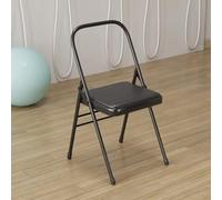 Chaise Pliante De Yoga,Chaise Auxiliaire De Yoga,Chaise Pliante en Métal Iyengar,Chaise Portable Renforcée sans Dossier,Blanche 31,5 Pouces X 18,5 Pouces X 17,3 Pouces,Black