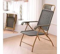 Chaise pliante d'extérieur assise et allongée double usage pour balcon loisirs en rotin à dossier haut pour usage domestique Vert