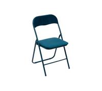 - Chaise pliante effet velours - Bleu