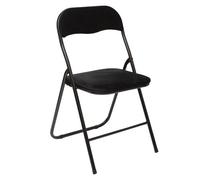 Chaise pliante effet velours - Noir