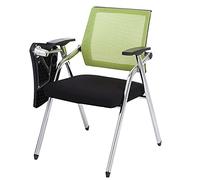 Chaise pliante empilable avec bureau attaché pour adultes - Chaise de bureau d'ordinateur en maille avec bras pour tablette et tableau d'écriture - Idéale pour salles de conférence et bureaux (noir)