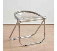 Chaise pliante empilable en acrylique - Tabouret ergonomique transparent pour la maison, la cuisine et les fêtes, design portable sans accoudoirs