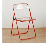 Chaise pliante empilable en acrylique transparent avec cadre chromé, meubles de salon modernes, 46 x 55 x 77 cm, 43,2 x 55,9 x 76,2 cm