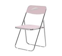 Chaise pliante empilable en acrylique transparent avec cadre chromé, sièges d'intérieur modernes, design pliable blanc polyvalent pour économiser de l'espace