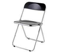Chaise pliante en acrylique avec cadre en métal robuste, empilable, solution gain de place pour cuisine, salon, chambre à coucher