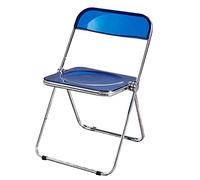 Chaise pliante en acrylique avec cadre en métal robuste, empilable, solution gain de place pour cuisine, salon, chambre à coucher