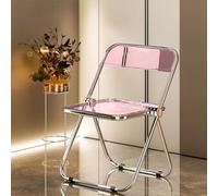 Chaise pliante en acrylique transparent avec cadre galvanisé, multi-usages pour salon, salle à manger, chambre à coucher