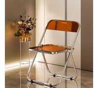 Chaise pliante en acrylique transparent avec cadre galvanisé, multi-usages pour salon, salle à manger, chambre à coucher