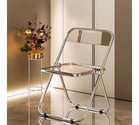 Chaise pliante en acrylique transparent avec cadre galvanisé, multi-usages pour salon, salle à manger, chambre à coucher