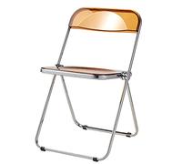 Chaise pliante en acrylique transparent empilable avec cadre en métal, solution peu encombrante pour cuisine, salon, chambre à coucher