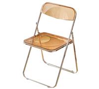 Chaise pliante en acrylique transparent pour intérieur et extérieur, chaise empilable polyvalente pour salon, marron et rouge, design élégant et peu encombrant