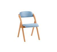 SoBuy Chaise pliante en bois FST92-BL – assise et dossier rembourrés, bleu 47×60×77 cm