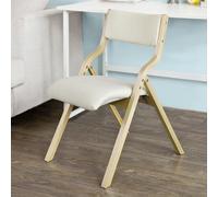 Chaise pliante en bois avec assise rembourrée Chaise pliable pour Cuisine - SoBuy FST40-W