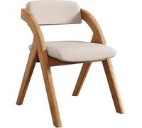 Chaise Pliante en Bois Massif, Chaises Pliantes Rembourrées, Chaise Bois, Confortables et Respirantes pour Intérieur/extérieur/Salle À Manger+(Color:Beige)