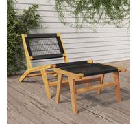 vidaXL Chaise de Jardin et Repose-pieds Siège de Terrasse Meuble de Jardin Siège de Balcon Patio Meuble d'Extérieur Bois 319155