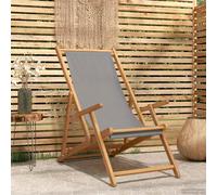 Chaise pliante en bois massif teck gris vidaXL
