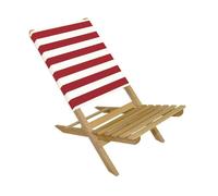 Chaise pliante en bois naturel, tissu rouge-blanc, siège de pêche, différentes options V-10-353