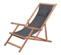 Chaise pliante en tissu et structure en bois bleue vidaXL
