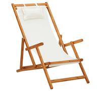 Chaises de plage pliables lot de 2 blanc crème tissu3214495