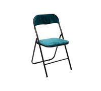 - Chaise Pliante en Velours "Basic" 79cm Bleu