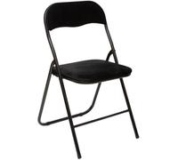 Chaise Pliante en Velours ""Basic"" 79cm Noir