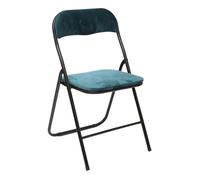 Chaise pliante en velours ""Easy"" Atmosphera - Bleu