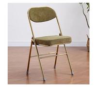 Chaise pliante en velours - Tabouret de bureau pliable avec siège rembourré épais, cadre en acier pour une utilisation en intérieur, parfait pour la salle à manger, le bureau et le salon