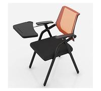 Chaise pliante ergonomique avec bureau attaché pour adultes droitiers bras tablette chaise de bureau en maille pour la maison, l'école, la salle de classe - Design élégant orange
