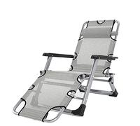 Chaise pliante et durable légère Pont de jardin pliant chaise allongée, chaise salon de bureau chaise pliante extérieure lit simple lits de lit de sieste accompagnant (couleur: gris) (couleur: