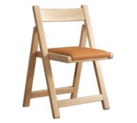 Chaise pliante légère avec coussin de siège en cuir, design robuste pour la maison, le bureau et les fêtes, chaise portable en bois pour un rangement facile et un confort