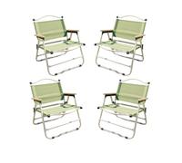 Chaise Pliante Légère pour Camping Pique-nique et Plage Capacité de 350 lb Accoudoirs en Bois de hêtre Siège Extra Large Aucun Assemblage Nécessaire Grande Taille Lot de 4