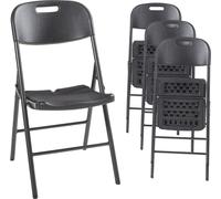 Chaise pliante 'Ljusnarsberg' set de 4 pièces 87x46x53cm plastique noir