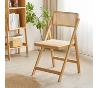 Chaise pliante moderne du milieu du siècle en rotin avec dossier réglable - Design vintage empilable pour salon, chambre à coucher et salle à manger