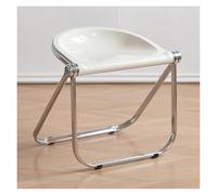Chaise pliante moderne en acrylique - Tabouret de salle à manger ergonomique transparent empilable pour la maison et le bureau - Chaise d'appoint élégante rose