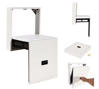 Chaise pliante murale, 7,5 cm d'épaisseur pliée, changement rapide de chaussures ou pauses de repos, tabouret mural pliable pour cheminées, armoires, jusqu'à 150 kg (blanc)