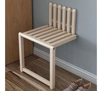 Chaise Pliante Murale,Banc De Tabouret D'entrée À Montage Mural,Tabouret De Salle,Siège Se Douche Rabattable En Bois Massif,Tabourets À Chaussures Pliants,pour Diverses Occasions (Color : Natural)