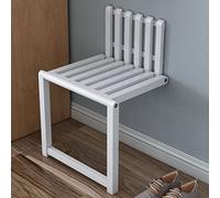 Chaise Pliante Murale,Banc De Tabouret D'entrée À Montage Mural,Tabouret De Salle,Siège Se Douche Rabattable En Bois Massif,Tabourets À Chaussures Pliants,pour Diverses Occasions ( Color : White )