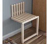 Chaise pliante murale en bois massif avec pieds de support, peut supporter jusqu'à 150 kg, parfaite pour les couloirs et les entrées
