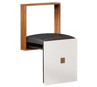 Chaise pliante murale - Marchepied en teck peu encombrant pour balcon et entrée Tabouret mural caché multifonction idéal pour les petits espaces