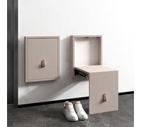 Chaise pliante murale, tabouret caché peu encombrant pour entrée, banc à langer pliable avec poignée en cuir, installation facile