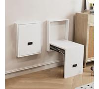 Chaise Pliante Murale, Tabouret De Change Invisible en Bois pour Entrée, Banc À Chaussures Mural Rabattable Et Relevable, Siège De Salle De Bain Gain De Place White 31x28x39cm(12x11x16inch)