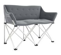 Chaise Pliante Outsunny 2 Places Pliable Chaise de Camping avec accoudoirs Poche latérale Outdoor Chaise Pliante jusqu'à 240kg de Charge légère rembourrée Chaise de pêche Chaise de Jardin pour Le