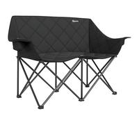 Chaise Pliante Outsunny Pliable 2 Places Chaise de Camping avec Sac de Transport réfrigéré Chaise Pliante d'extérieur pouvant Supporter jusqu'à 250kg Robuste légèrement rembourrée Chaise de pêche