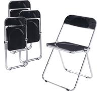 Chaise pliante 'Pornainen' set de 4 pièces structure acier noir