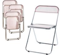 Chaise pliante 'Pornainen' set de 4 pièces structure acier Rose, transparent