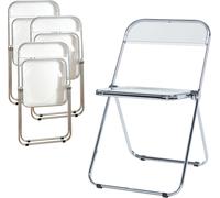 Chaise pliante 'Pornainen' set de 4 pièces structure acier Transparent
