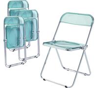 Chaise pliante 'Pornainen' set de 4 pièces structure acier vert menthe, transparent
