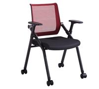 Chaise Pliante Portable à roulettes, Dossier en Maille, Chaise de Bureau/Formation, siège de conférence/invité en métal avec accoudoirs, Chaise Confortable pour réception et Salle