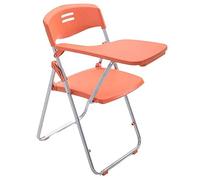 Chaise Pliante Portable avec Accoudoir pour Tablette, Dossier en Maille Empilable Et Siège Rembourré pour Bureau, École Et Salle De Classe-Orange with Writing Board